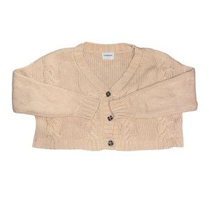 Callahan tan cropped cable knit cardigan